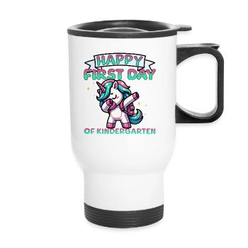 Joyeux premier jour de maternelle - Tasse isotherme avec poignée - blanc - Devant