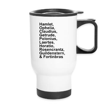 William Shakespeare Hamlet Charaktere ShakespeareW - Thermobecher mit Tragegriff - Weiß - Vorne