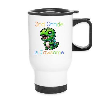 3rd Grade Is Jawsome - Thermobecher mit Tragegriff - Weiß - Vorne