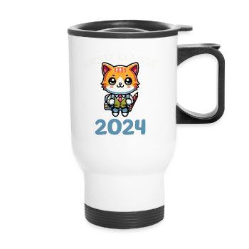 Erste Klasse 2024 - Thermobecher mit Tragegriff - Weiß - Vorne