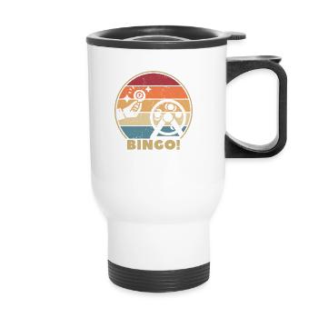 Retro Caller Daubers Professional Bingo Lover - Thermal mug with handle - white - Front