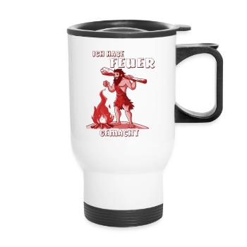 NEANDERTHAL I MADE A FIRE - Thermal mug with handle - white - Front