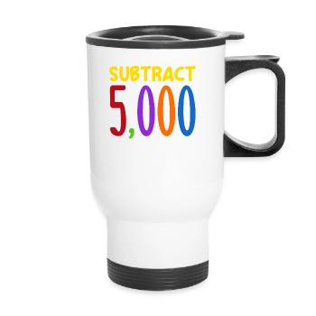 Substract 5,000 Aura Points Trendy Viral - Thermobecher mit Tragegriff - Weiß - Vorne