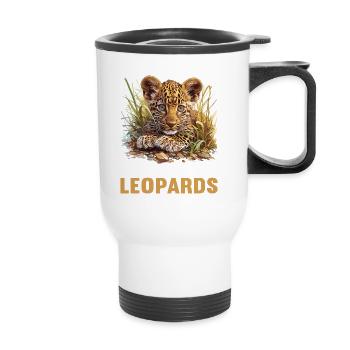 Leoparden Leopard - Thermal mug with handle - white - Front