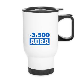 Trébuché en public ? -3500 Aura - Tasse isotherme avec poignée - blanc - Devant
