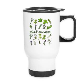Mon jardin d’herbes aromatiques - Herbes aromatiques - Tasse isotherme avec poignée - blanc - Devant