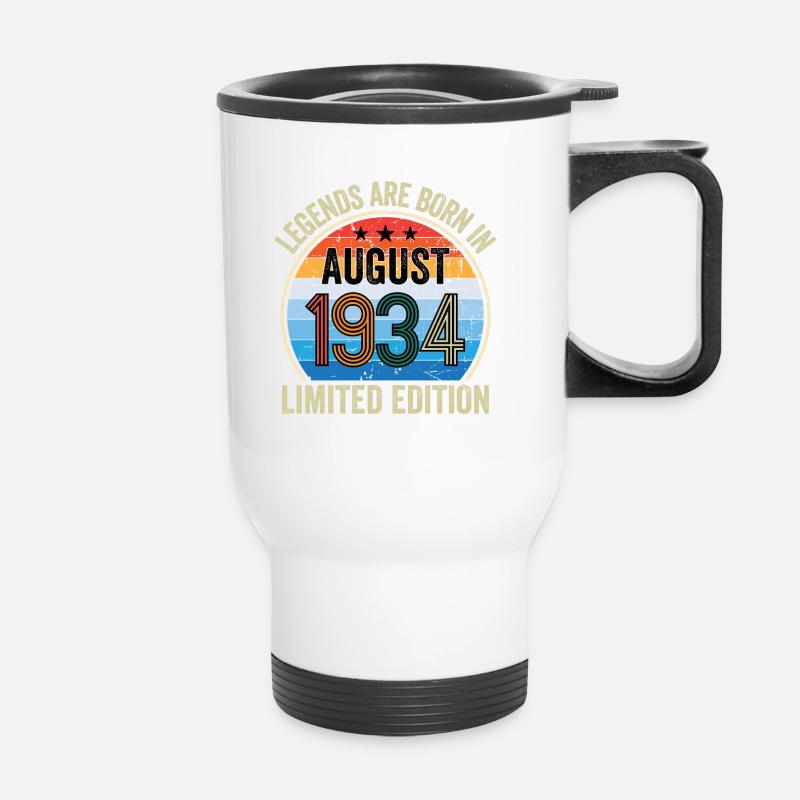 Legends Are Born In August 1934 Limited Edition - Thermobecher mit Tragegriff - Weiß
