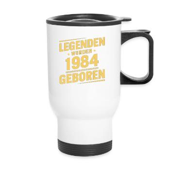 Des légendes sont nées en 1984 - Tasse isotherme avec poignée - blanc - Devant