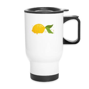 Squeeze The Day Lemon - Thermal mug with handle - white - Front