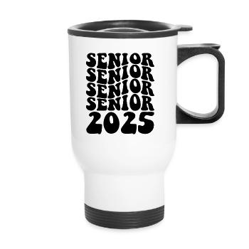 Senior 2025 Abschlussklasse von 2025 Senior 2025 - Thermobecher mit Tragegriff - Weiß - Vorne