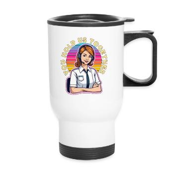Receptionist You Hold Us Together Office Worker - Thermal mug with handle - white - Front