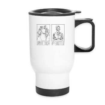 Receptionist My Problem My Solution Pictogram Dad - Thermal mug with handle - white - Front