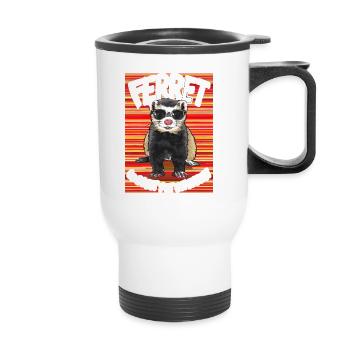 Ferret Coolest Pet On Earth Retro Sunglasses - Thermal mug with handle - white - Front