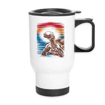 Tortoise Coolest Pet On Earth Retro Sunglasses - Thermal mug with handle - white - Front
