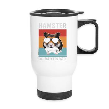 Hamster Coolest Pet On Earth Retro Sunglasses - Thermal mug with handle - white - Front