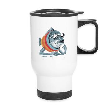 Fish Coolest Pet On Earth Retro Sunglasses Funny - Thermobecher mit Tragegriff - Weiß - Vorne