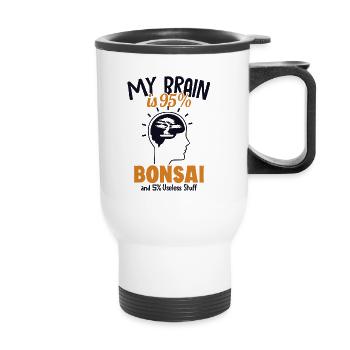 Mon cerveau est composé à 95 % de bonsaï Penjing - Tasse isotherme avec poignée - blanc - Devant
