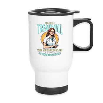 Éducateur en santé qui a besoin d’un professeur de tapis roulant - Tasse isotherme avec poignée - blanc - Devant