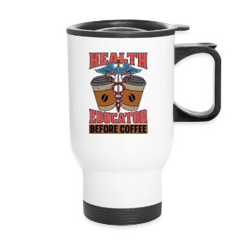 Health Educator Before Counselor Coffee Lover - Thermal mug with handle - white - Front