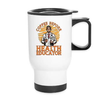 Health Educator Coffee Public Health Coffee Lover - Thermal mug with handle - white - Front