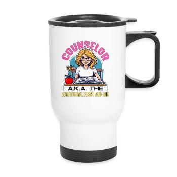Conseiller scolaire Conseiller alias Le Thérapeute - Tasse isotherme avec poignée - blanc - Devant