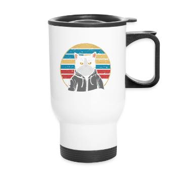 I'm not single I have a cat - Thermal mug with handle - white - Front