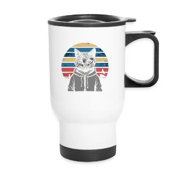 I'm not single I have a cat - Thermal mug with handle - white - Front