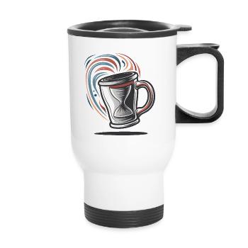 EINE ZEITREISENDE KAFFEETASSE - Thermobecher mit Tragegriff - Weiß - Vorne