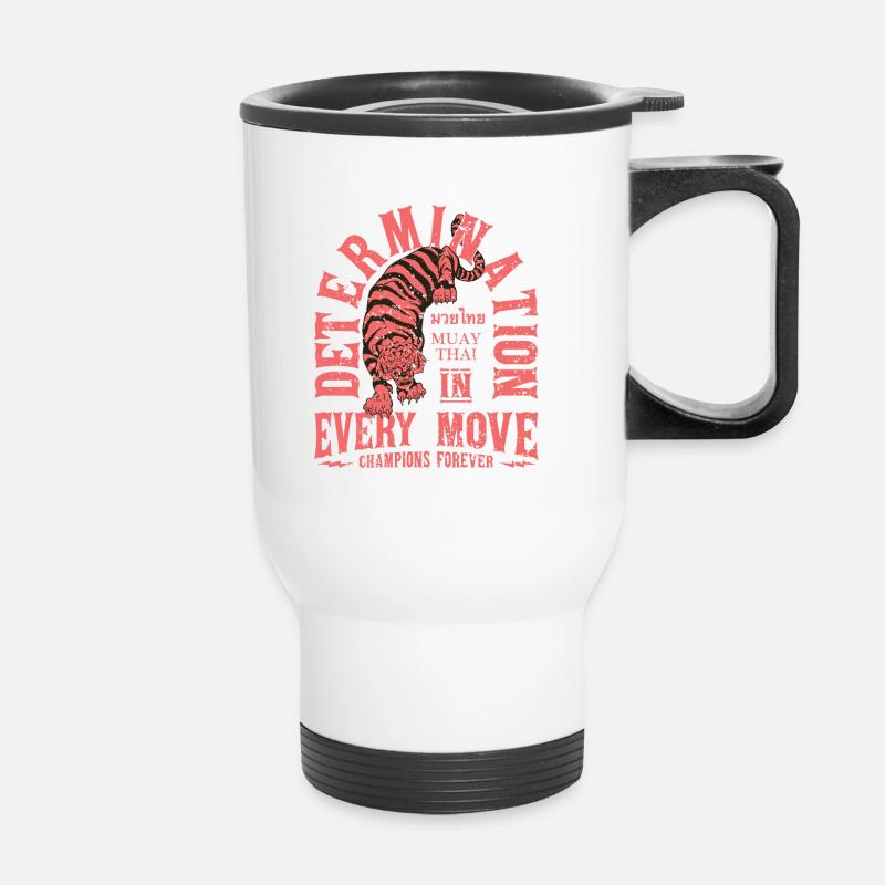 Muay Thai martial arts - Thermal mug with handle - white