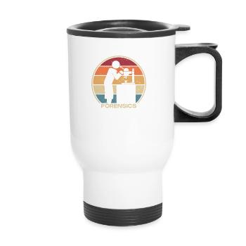 Rétro Science Psychologie Profileur ADN Médico-légal - Tasse isotherme avec poignée - blanc - Devant
