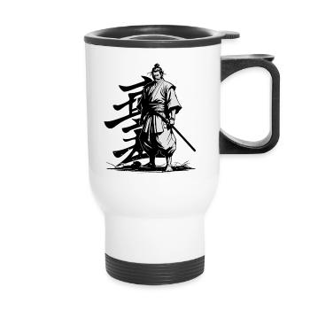 SAMURAI-KRIEGER - Thermobecher mit Tragegriff - Weiß - Vorne