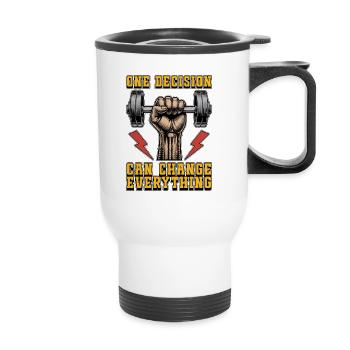 Health Coach One Decision Can Change Fitness Coach - Thermal mug with handle - white - Front