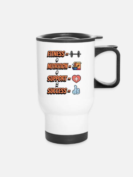 Health Coach Fitness Nutrition Support Coaching - Thermobecher mit Tragegriff - Weiß