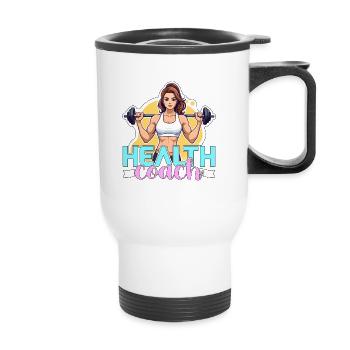 Health Coach Fitness Trainer Gym Teacher Workout - Thermal mug with handle - white - Front