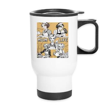 WIFE HOUSEWORK MOM LIFE - Thermal mug with handle - white - Front