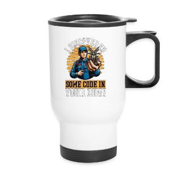 J’ai découvert des bugs de pulvérisation de code - Tasse isotherme avec poignée - blanc - Devant