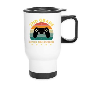 2nd Grade Level Unlocked Vintage Sunset - Thermal mug with handle - white - Front