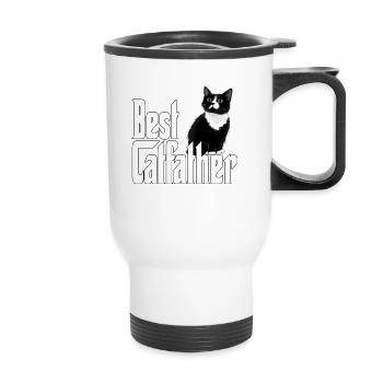 Cat Dad Best Catfather Ever Crazy Cat Father Kitty - Thermal mug with handle - white - Front