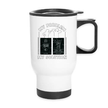 Lecteur de tarot Mon problème Ma solution Pictogramme Papa - Tasse isotherme avec poignée - blanc - Devant