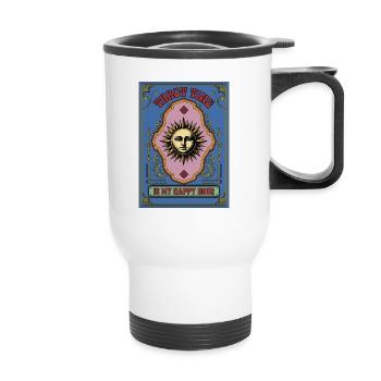 Tarot Time Is My Happy Hour Cartomancy Tarot Card - Thermobecher mit Tragegriff - Weiß - Vorne