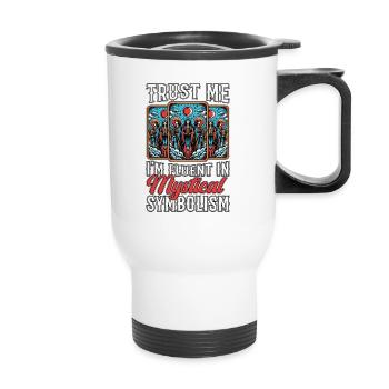 Lecture de tarot Croyez-moi, je parle couramment la lecture de cartes - Tasse isotherme avec poignée - blanc - Devant