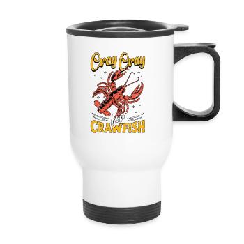 Écrevisse bouillir écrevisse écrevisse pour l’amateur d’écrevisses et de fruits de mer - Tasse isotherme avec poignée - blanc - Devant