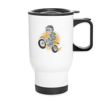 Dégagez! J’ai déjà 6 ans d’anniversaire - Tasse isotherme avec poignée - blanc - Devant