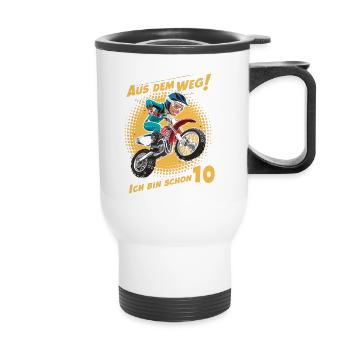 Dégagez! J’ai déjà 10 ans d’anniversaire - Tasse isotherme avec poignée - blanc - Devant