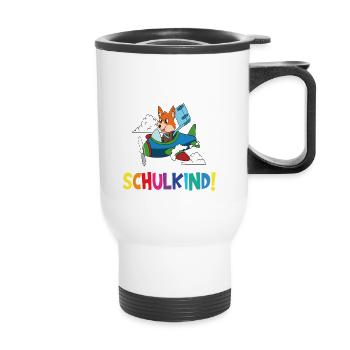 Écolier 2024 entrant à l'école - Tasse isotherme avec poignée - blanc - Devant