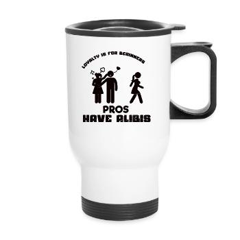 Funny Relationship Design alibis professional - Thermal mug with handle - white - Front