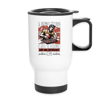 Ribs Barbecue Une Histoire Courte Je Suis Un Amateur de Barbecue - Tasse isotherme avec poignée - blanc - Devant