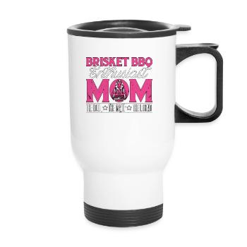 Amateur de barbecue de poitrine de bœuf Maman L’idole Amateur de barbecue - Tasse isotherme avec poignée - blanc - Devant