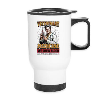Veterinary Medicine We Draw Blood Animal Lover - Thermal mug with handle - white - Front
