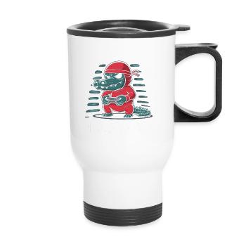 Ninja Alligator Gamer Fun Gaming Reptile Graphic - Thermal mug with handle - white - Front